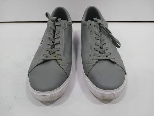 Lacoste Men's Gray Leather Sneakers Size 13 image number 1