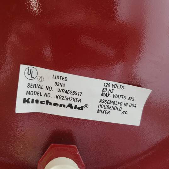 KitchenAid Countertop Mixer Red Professional HD KG25H7XER For Parts/Repair image number 4