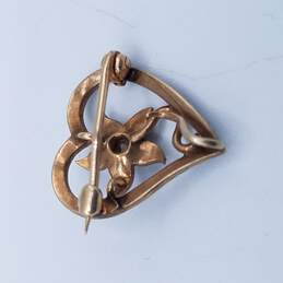 Vintage 10k Yellow Gold & Seed Pearl Pin alternative image