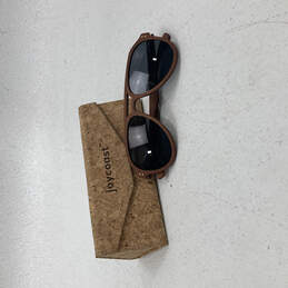NIB Unisex Brown Lowrider Black Lens Wooden Aviator Sunglasses