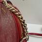 Michael Kors Red PVC MK Embossed Zip Crossbody Bag image number 4