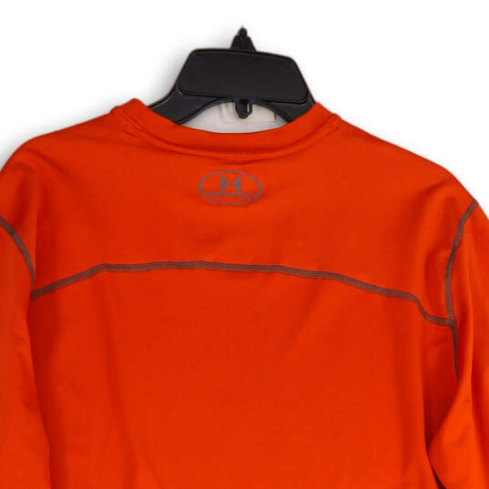 Mens Orange Coldgear Crew Neck Long Sleeve Activewear T-Shirt Size XL image number 4