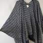 Free People Women's Blue Hooded Poncho SZ L image number 3