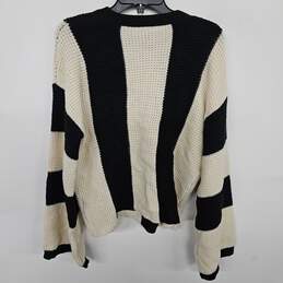 Black & White Stripped Knit Sweater alternative image