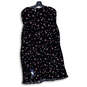 NWT Womens Black Floral Long Sleeve Ruffle Hem Back Zip Sheath Dress Sz 16 image number 2