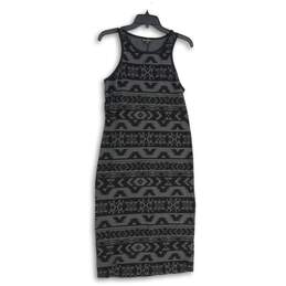 NWT Express Womens Black Gray Scoop Neck Sleeveless Pullover Tank Dress Size L