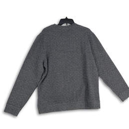 Womens Gray Crew Neck Front Pockets Long Sleeve Pullover Sweatshirt Size L alternative image