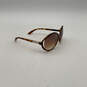 Womens Brown Black Tortoise Full Rim Round Sunglasses With Black Case image number 3