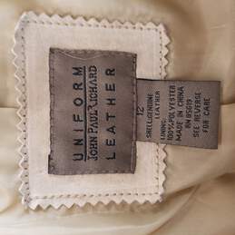 John Paul Richard Women Beige Leather Jacket 12 M alternative image