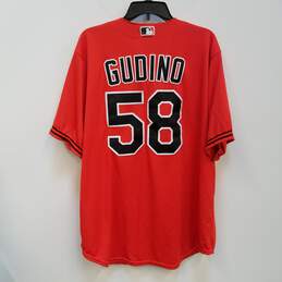 Mens Red Baltimore Orioles Gudino #58 MLB Baseball Button Up Jersey Size XL
