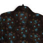 NWT Womens Blue Brown Floral Long Sleeve Spread Collar Button-Up Shirt Sz L image number 2