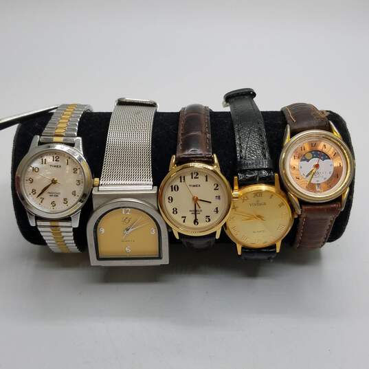 Vintage Unique Design Moon Phase Timex and Fashion Lady's Quartz Watch Bundle image number 1
