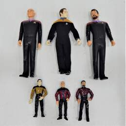 Vintage Star Trek Action Figure Lot of 6 Various Sizes Picard, Data & Riker