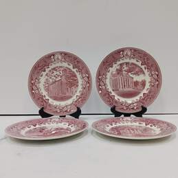 Wedgwood China Set of 4 Commemorative Weslyan Univ. Plates alternative image