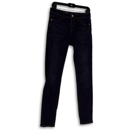 Womens Blue Denim Pockets Dark Wash Regular Fit Skinny Leg Jeans Size 27 image number 1