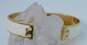 Tory Burch Gold Tone Ivory Enamel Cuff Bracelet 54.0g image number 6
