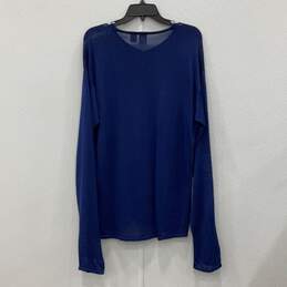 Armani Exchange Womens Blue Long Sleeve Pullover Oversize T-Shirt Size Large alternative image