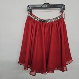 Red Skirt Embellished Waistline
