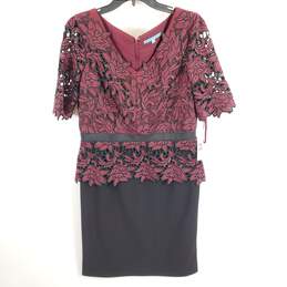 Antonio Melani Women Burgundy Lace Dress Sz 12 NWT