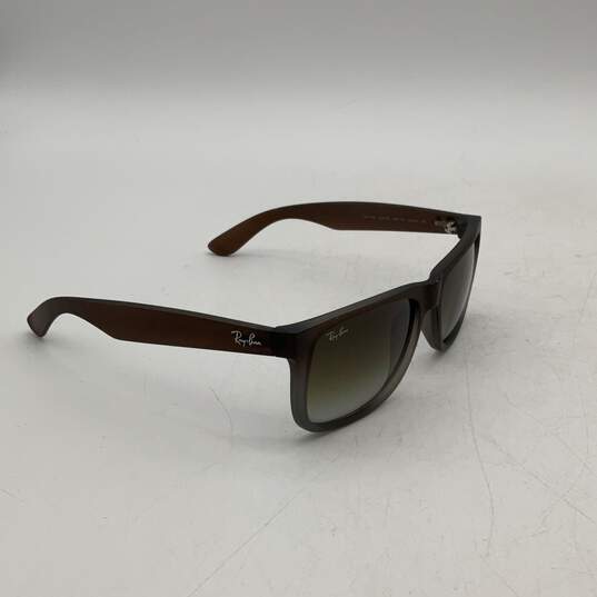 Womens Justin RB4165 Brown Frame Gray Green Gradient Lens Rectangle Sunglasses image number 2