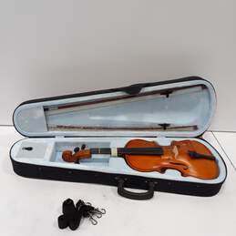 Vintage 4 String Wooden Violin w/Case and Bow