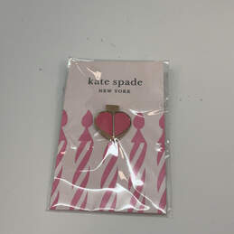 Designer Kate Spade Gold-Tone Pink Heart Shape Classic Brooch Pin