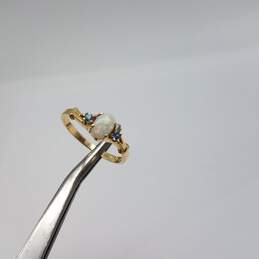 14k Gold Opal Blue Gemstone Size 5.75 Ring 1.8g alternative image