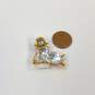Designer Swarovski Gold-Tone Crystal Memories Moon Child Brooch Pin image number 3