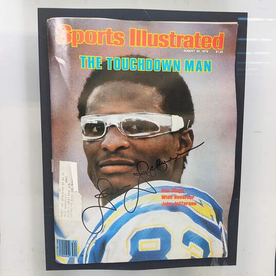 Vintage Sports Illustrated Cover Signed by San Diego Charger John Jefferson in Frame/Shadow Box image number 2