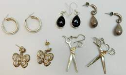 Artisan Sterling Silver Butterfly Hoop Scissor Drop Onyx Earrings Variety 26.4g