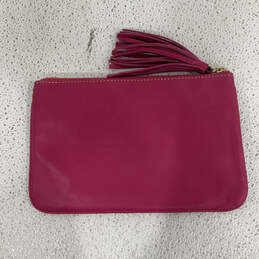 Womens Pink Gold Leather Tassel Zipper Classic Clutch Wallet alternative image