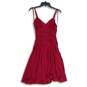 Nine West Womens Red Surplice Neck Sleeveless Ruched Pullover Mini Dress Size 6 image number 1