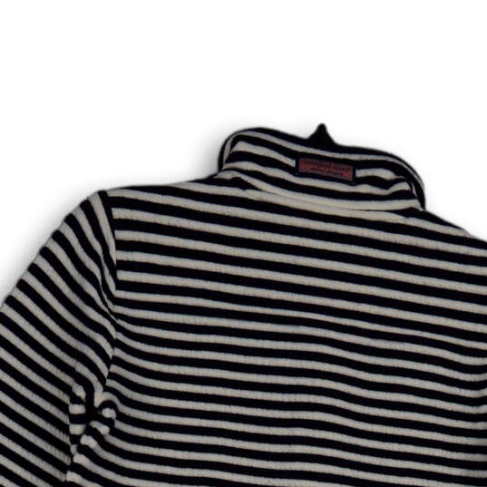 Womens Blue White Striped Long Sleeve 1/4 Zip Sankaty Shep Shirt Size XXS image number 4