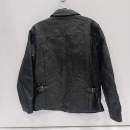 Eddie Bauer Women's Black Leather Full Zip Jacket Size M alternative image