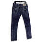 Womens Blue White Denim Medium Wash Stretch Pockets Skinny Jeans Size 34 image number 2