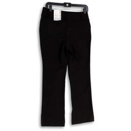 NWT Womens Black Flat Front Pockets Bootcut Leg Dress Pants Size 2P Short alternative image