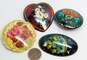 Russian Floral Lacquered Hand Painted Brooches 27.4g image number 8