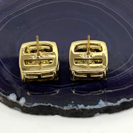 NIB Designer Kate Spade Gold-Tone Gold Glitter Square Shape Stud Earrings alternative image