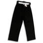 NWT Womens Black Flat Front Straight Leg Regular Fit Cropped Pants Size 4 image number 1