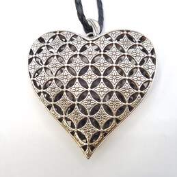 Brighton Silver Tone 2 3/4 in Heart Pendant Necklace 66.8g alternative image