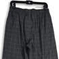 NWT Mens Gray Plaid Flat Front Elastic Waist Drawstring Ankle Pants Size M image number 4