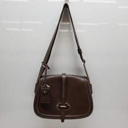 Dooney & Bourke Florentine Toscana Saddle Bag Full Flap Crossbody Dark Brown