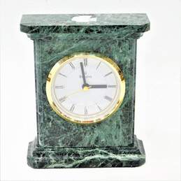 Bulova Stonington Green Marble Stone Mantel Clock