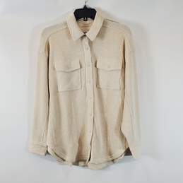 Aerie Women Ivory Button-Up Long Sleeve Shirt XXS NWT