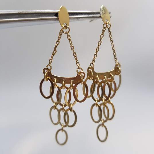 14K Gold Chandelier 2inch Drop Earrings 3.5g image number 1