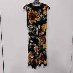 White House Black Market Women's Sleeveless Front Tie Sunflower Print Dress Sz 8 alternative image