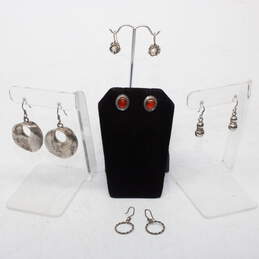 Assortment of 5 Pairs Sterling Silver Earrings - 27.0g
