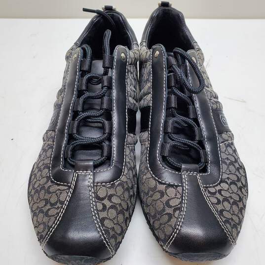 Coach Kelsie Black Leather Size 8.5 Sneakers image number 1