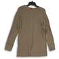 NWT Andrew Marc Womens Brown Ribbed V-Neck Long Sleeve Pullover Sweater Size M image number 2