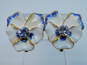 Kenneth Jay Lane White Enamel & Rhinestone Flower Earrings image number 3